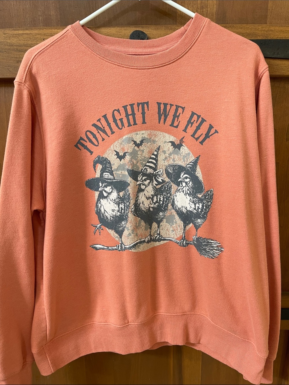 Tonight We Fly Coral Graphic Crewneck Sweatshirt -